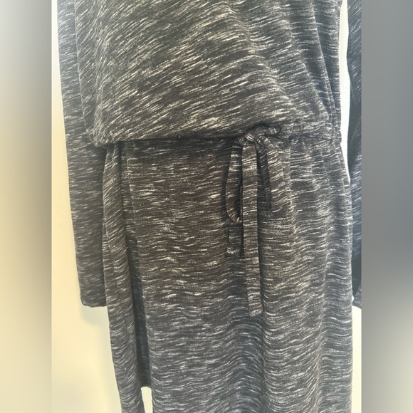 Long Sleeve T shirt Dress with Tie - Picture 3 of 6